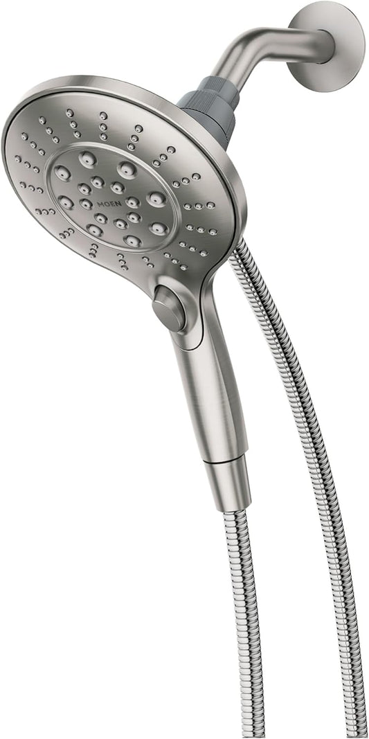Moen Engage Spot Resist Brushed Nickel Six-Function 5.5-Inch Removable Handheld Showerhead with Magnetic Docking System, 26112SRN
