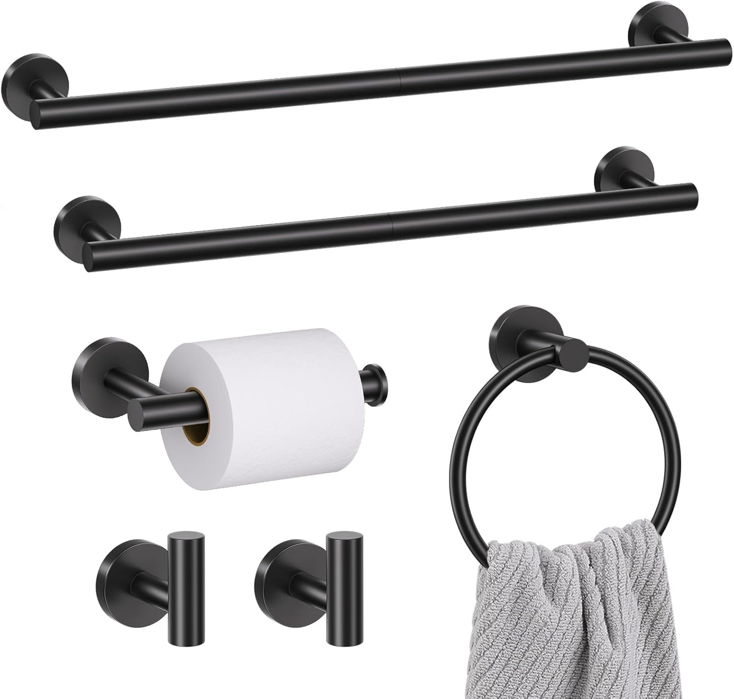 Brushed Gold Towel Bar Set 10 Pieces Bathroom Hardware Accessories Set Towel Rack Set for Bathroom SUS304 Stainless Steel Toilet Paper Holder Wall Mounted, 23.6 Inch