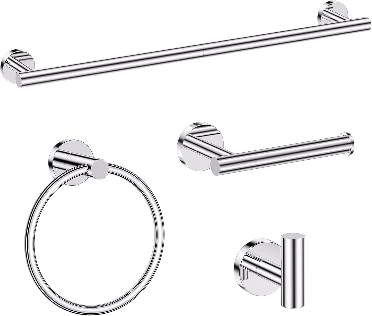 Brushed Gold Towel Bar Set 10 Pieces Bathroom Hardware Accessories Set Towel Rack Set for Bathroom SUS304 Stainless Steel Toilet Paper Holder Wall Mounted, 23.6 Inch