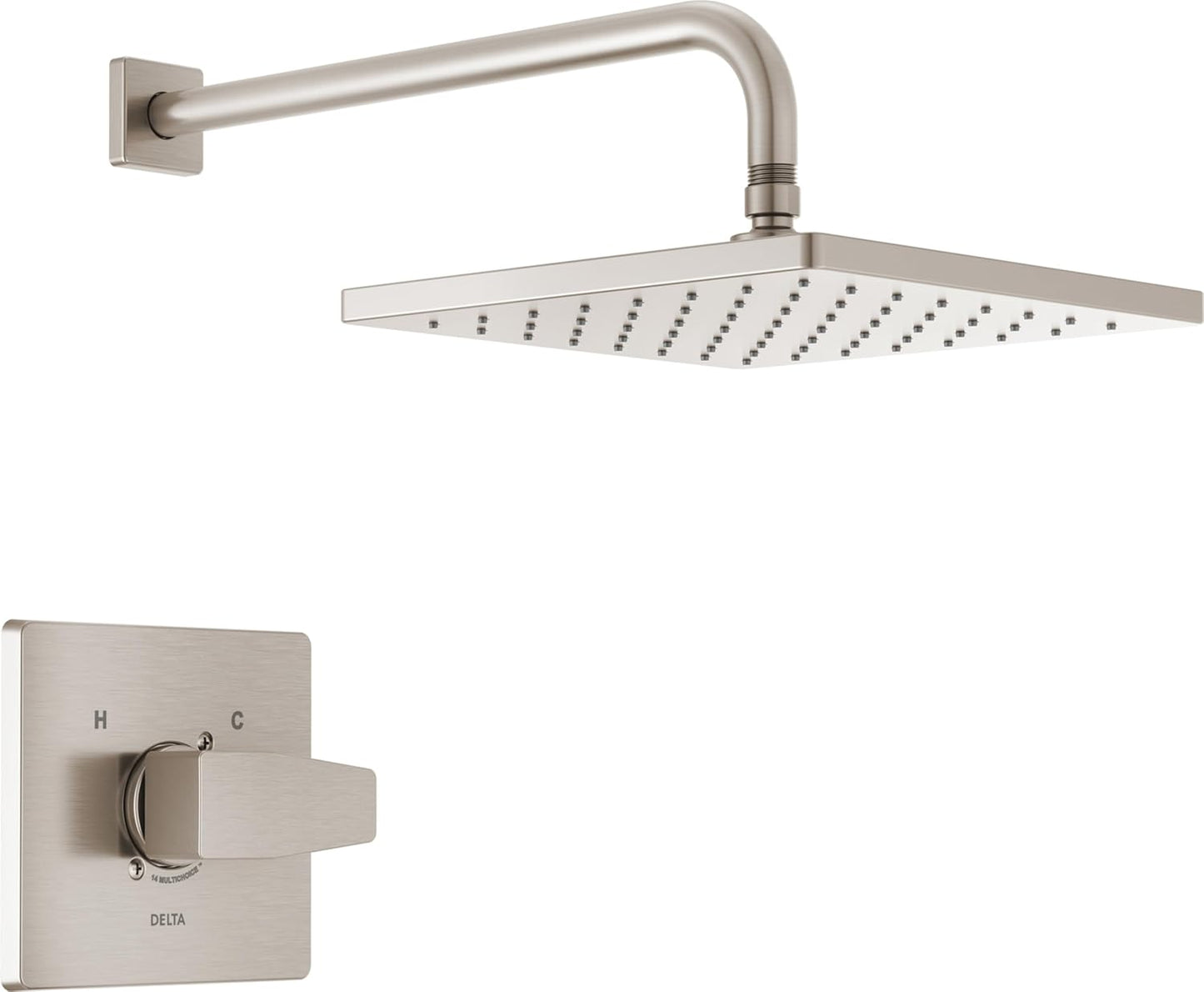 Delta Modern 14 Series Shower Faucet Set, Brushed Nickel Shower Head and Handle Set, Valve Trim Kit, Stainless T14267-SS-PP (Valve Not Included)