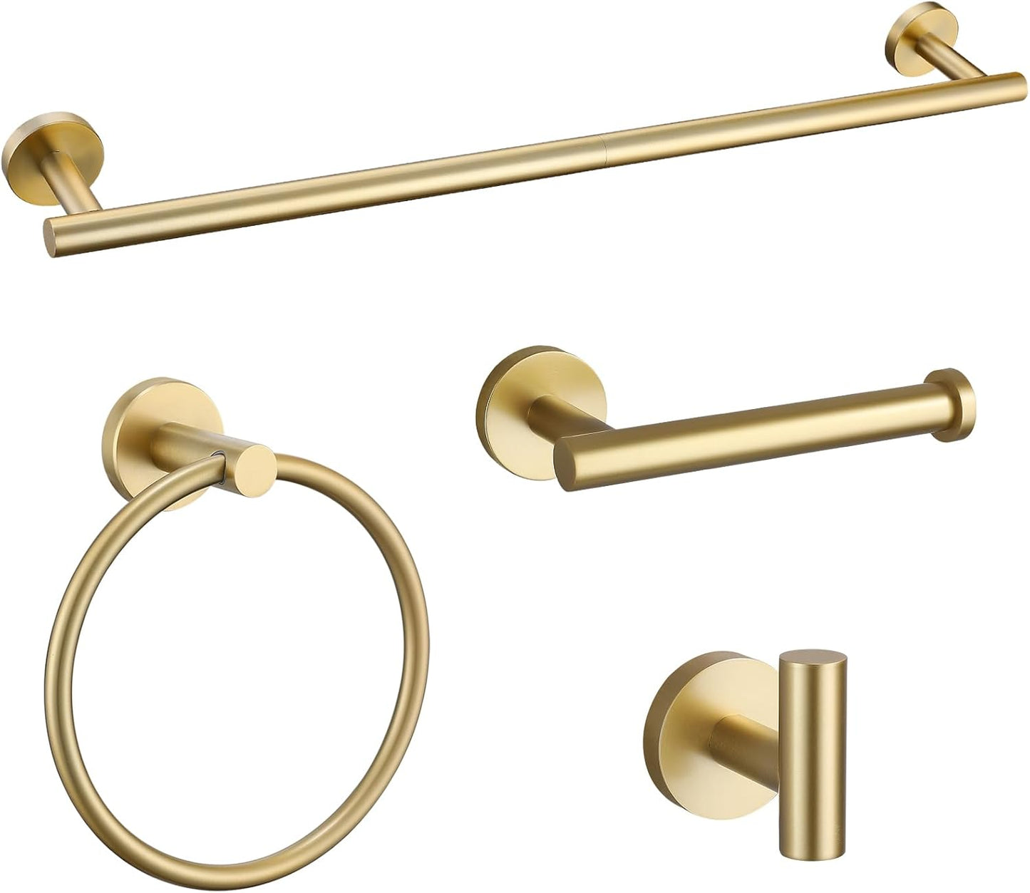 Brushed Gold Towel Bar Set 10 Pieces Bathroom Hardware Accessories Set Towel Rack Set for Bathroom SUS304 Stainless Steel Toilet Paper Holder Wall Mounted, 23.6 Inch