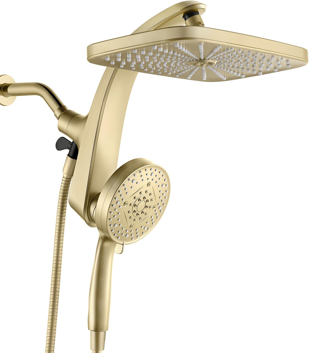 High Pressure Rain Shower Head: Upgrade Shower Heads with Handheld Spray Combo with Fixed Showerhead and 10 Sprays Handheld Shower Head, Detachable Showerheads Built-in Magnetic Docking and Power Jets